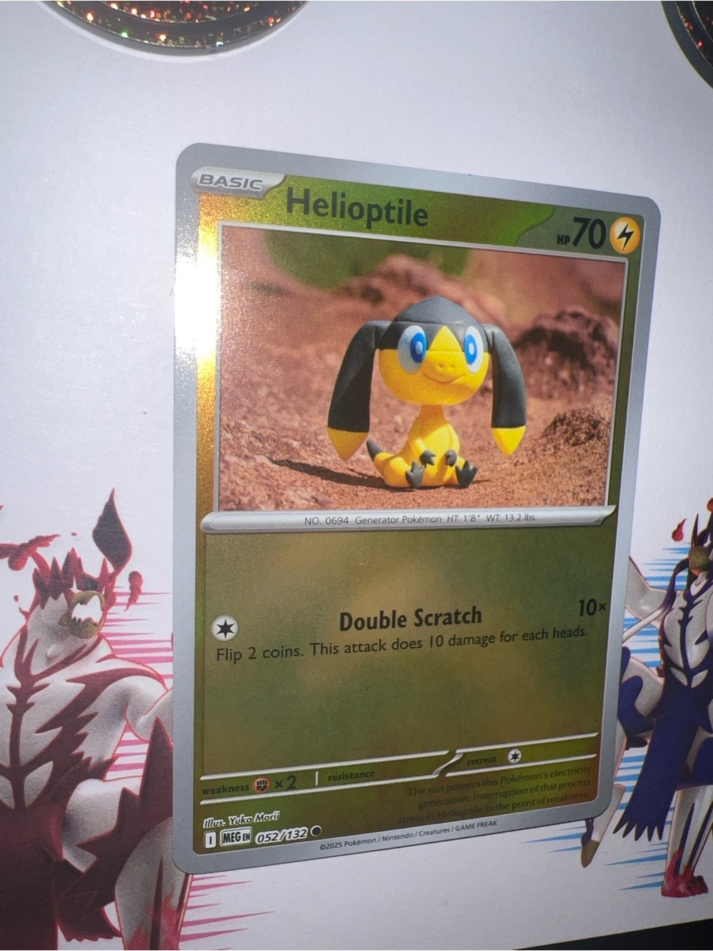 Pokemon Helioptile Card - Yellow/Black/Blue